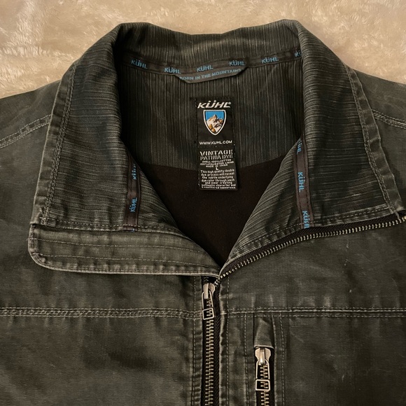 Kuhl Burr Vintage Patina Dye Canvas Jacket Fleece Lined - Mens Large - Picture 2 of 5